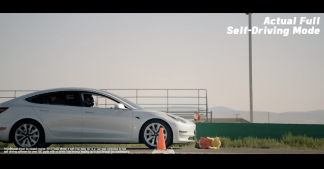 Actual Full Self Driving Mode - Copyright: The Dawn Project