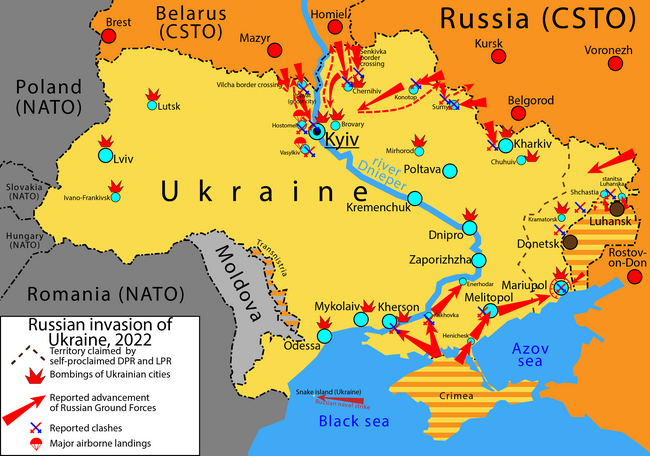 2022 Russian invasion of Ukraine - Copyright: Homoatrox via WIkipedia (CC0)
